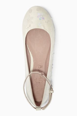 Ivory Flower Bridesmaid Shoes (Older Girls)